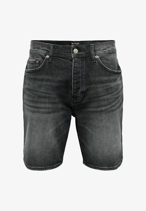 Mustad tuhmunud teksapüksid esitaskute, vööaasade ja nööpklõpsuga brändilt ONLY & SONS.