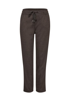 Street One, MID WAIST SLIM LEG HOSE MIT FEINEM MUSTER - Pantalon classique - black coffee