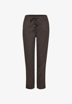 Street One, MID WAIST SLIM LEG HOSE MIT FEINEM MUSTER - Pantalon classique - black coffee