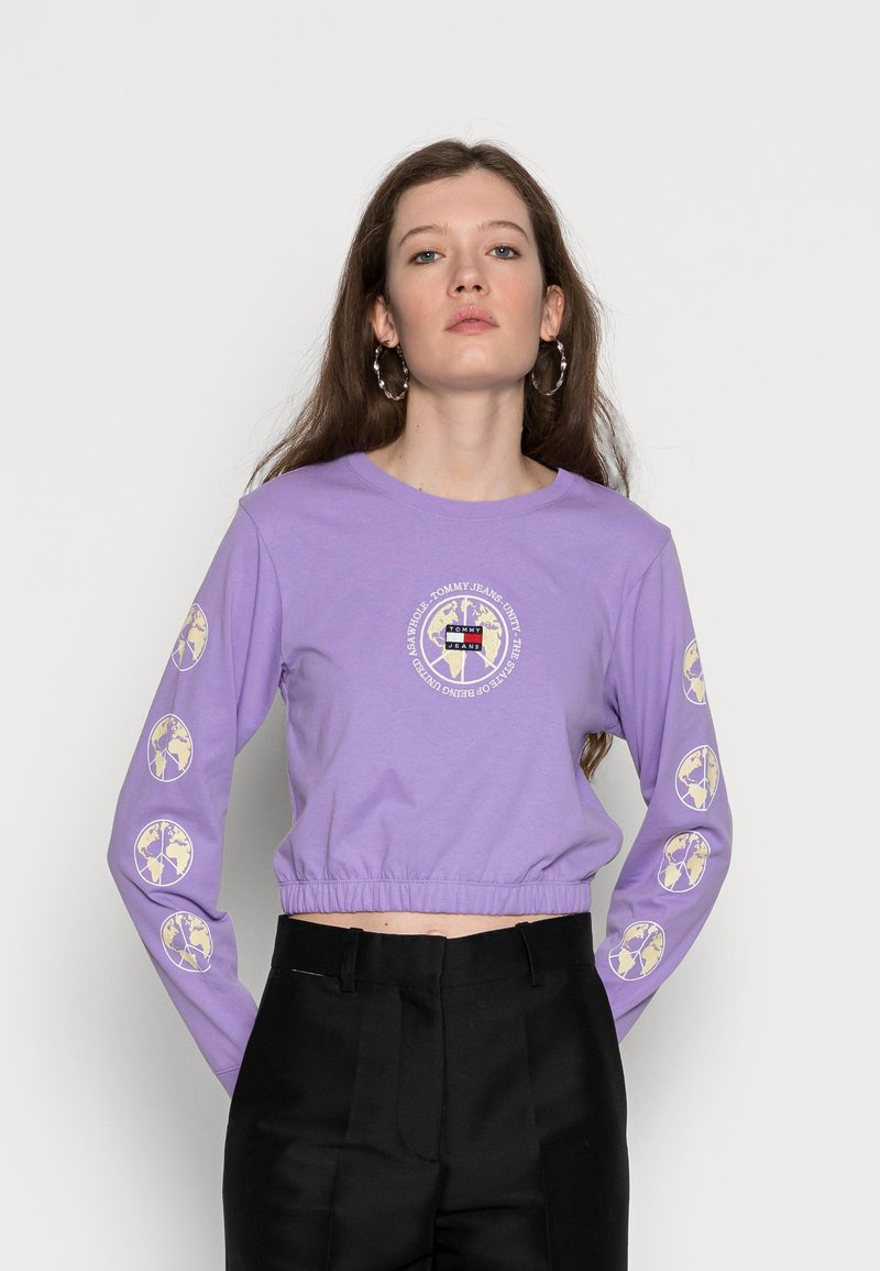 Tommy Jeans CROP ELASTIC UNITEES  - Maglietta a manica lunga - violet viola
