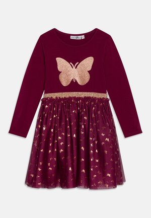 DRESS GLITTER DETAILS PRINT ON SKIRT - Jerseyjurk - berry