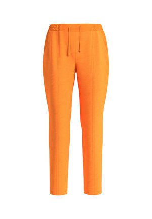 Orangene Sweatpants mit einem elastischen Bund und Kordelzug. Verfügt über Seitennähte und eine taillierte Passform. Hergestellt aus weichem Stoff für Komfort.