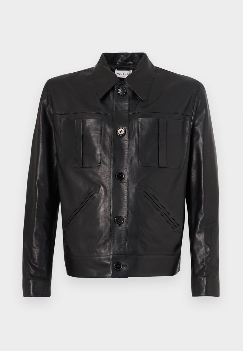 Paul & Joe Leren jas zwart