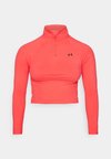 VANISH SEAMLESS 1/4 ZIP CROP - Topper langermet - racer red/black