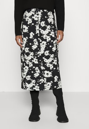 Pieces Petite PCJOSEPHINE MIDI SLIT SKIRT - Pencil φούστα - birch/black