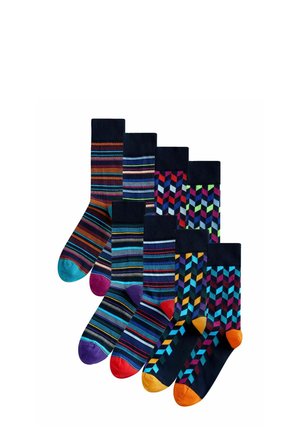 GEOMETRIC PATTERN EIGHT PACK - Socken - blue/orange