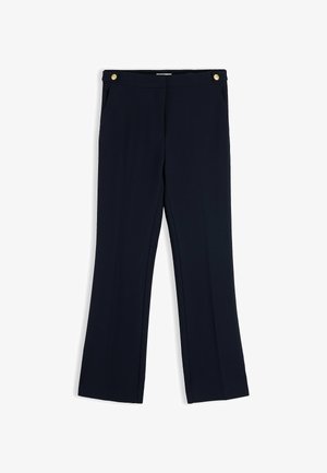 Tommy Hilfiger, TOMMY HILFIGER GOLD-TONE BUTTON SLIM BOOTCUT TROUSERS - Pantaloni - dark blue