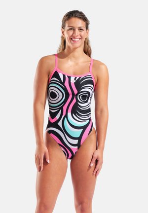 ILLUSION CHALLENGE BACK - Badedragt - black multi-shocking pink