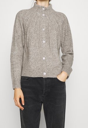 Strickjacke - mottled grey