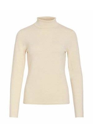 VILA, VIMALU ROLLNECK L/S KNIT TOP NOOS - Pullover - sandshell