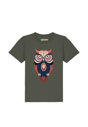 COLORFUL OWL - T-shirt imprimé - khaki