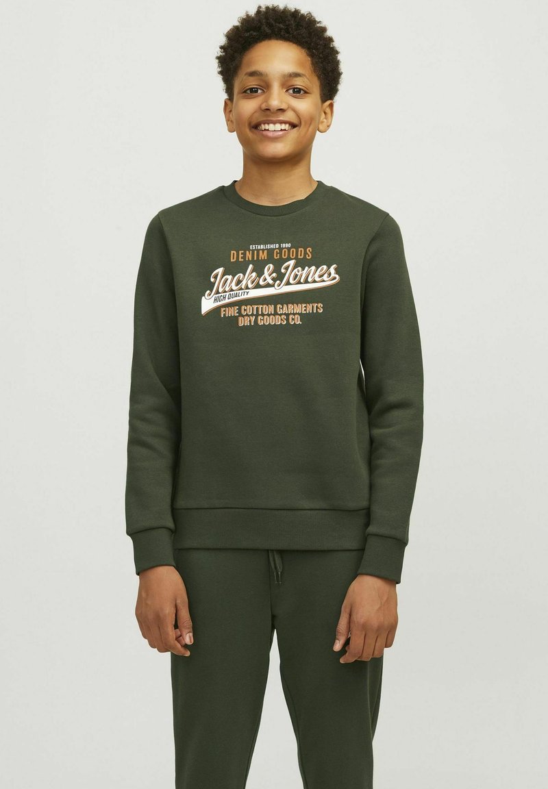 Jack & Jones Junior JJELOGO CREW - Mikina - kombu green
