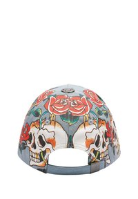 Ed Hardy UNISEX SKULL ROSE DENIM 6 PANEL VINTAGE WASH APPLIQUE - Gorra - mid blue