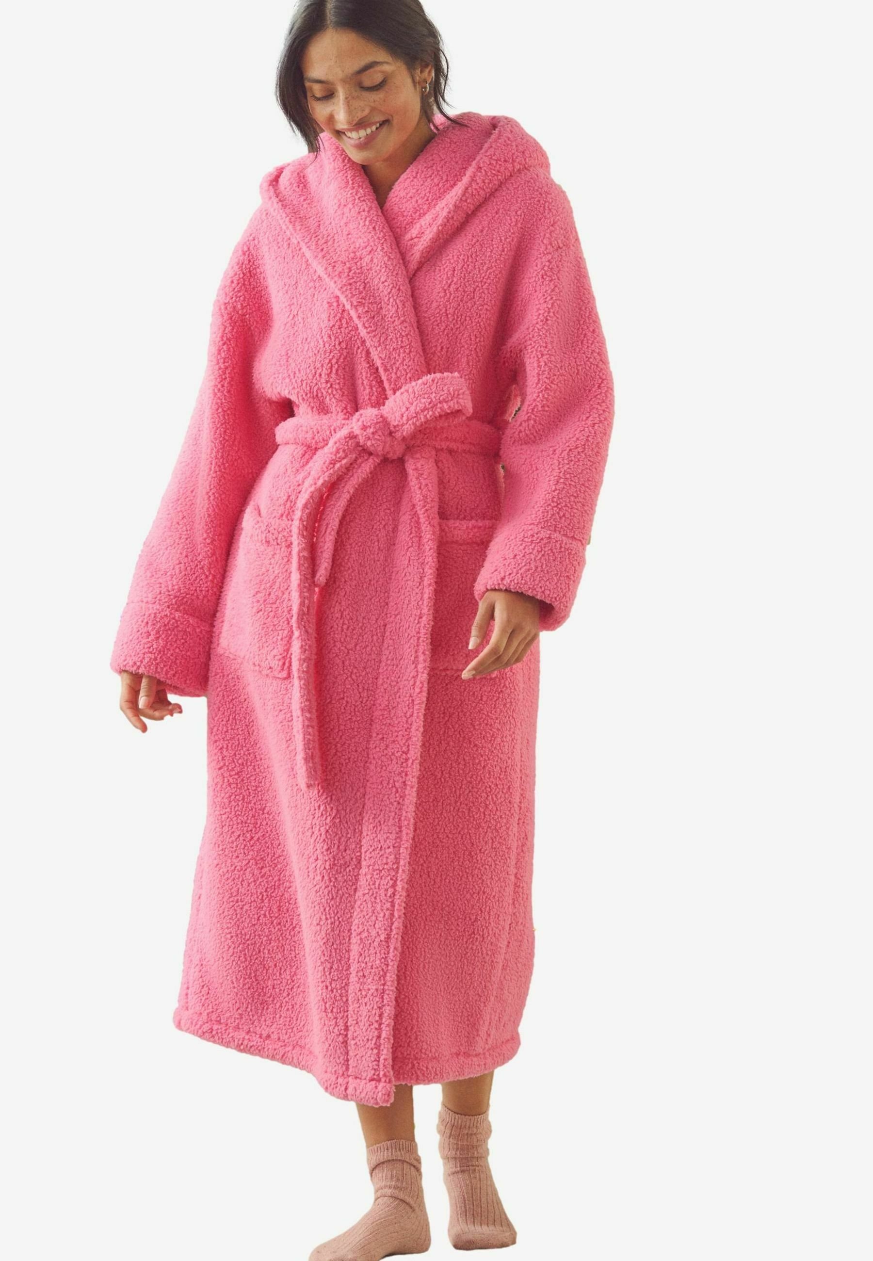 bright pink dressing gown Versace I Baroque Bathrobe, Unisex, Pink, M