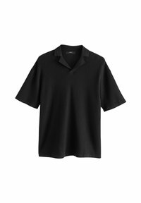RELAXED FIT SHORT SLEEVE TEXTURED - Polokošeľa - black