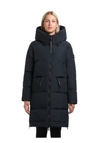 Jūras spēku iešūts garais mētelis ar pārspīlētu kapuci, ar rāvējslēdzēju, divām priekšējām kabatām un melnām akcentiem. Tam ir quilted faktūra un augsts apkakle.