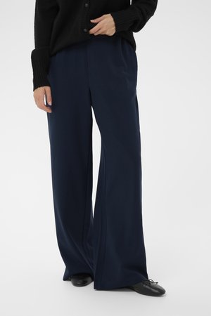 Kaffe KABEATRICE WIDE PANTS - Hlače - dark blue