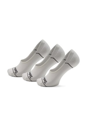 Tres pares de calcetines blancos de diseño bajo, con un logo negro y talón reforzado. Material de mezcla suave de algodón.