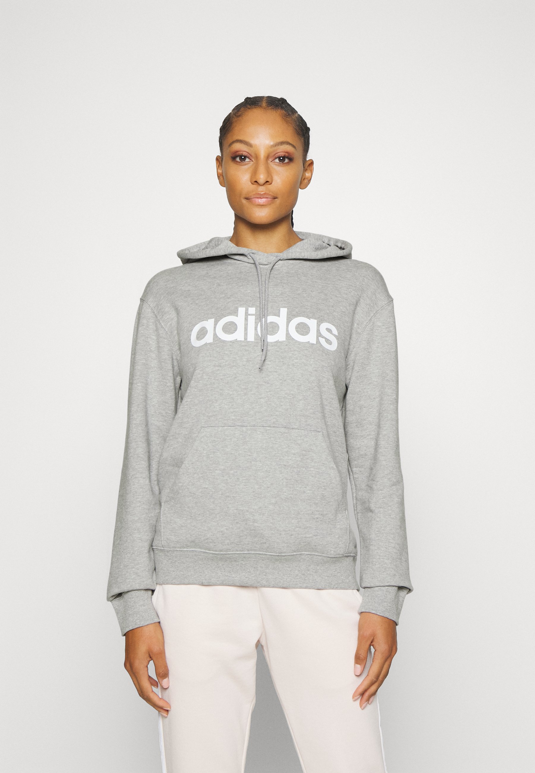 adidas hoodie trefoil white