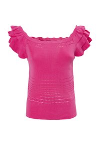 INFLUENCER FRILLED  - T-shirt print - azalea