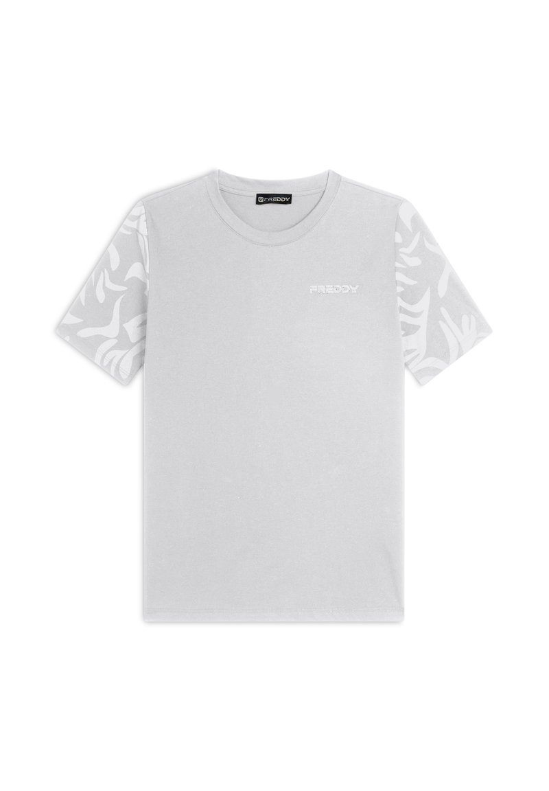 Freddy REGULAR FIT  - T-shirt con stampa - white sand allover leaves w s