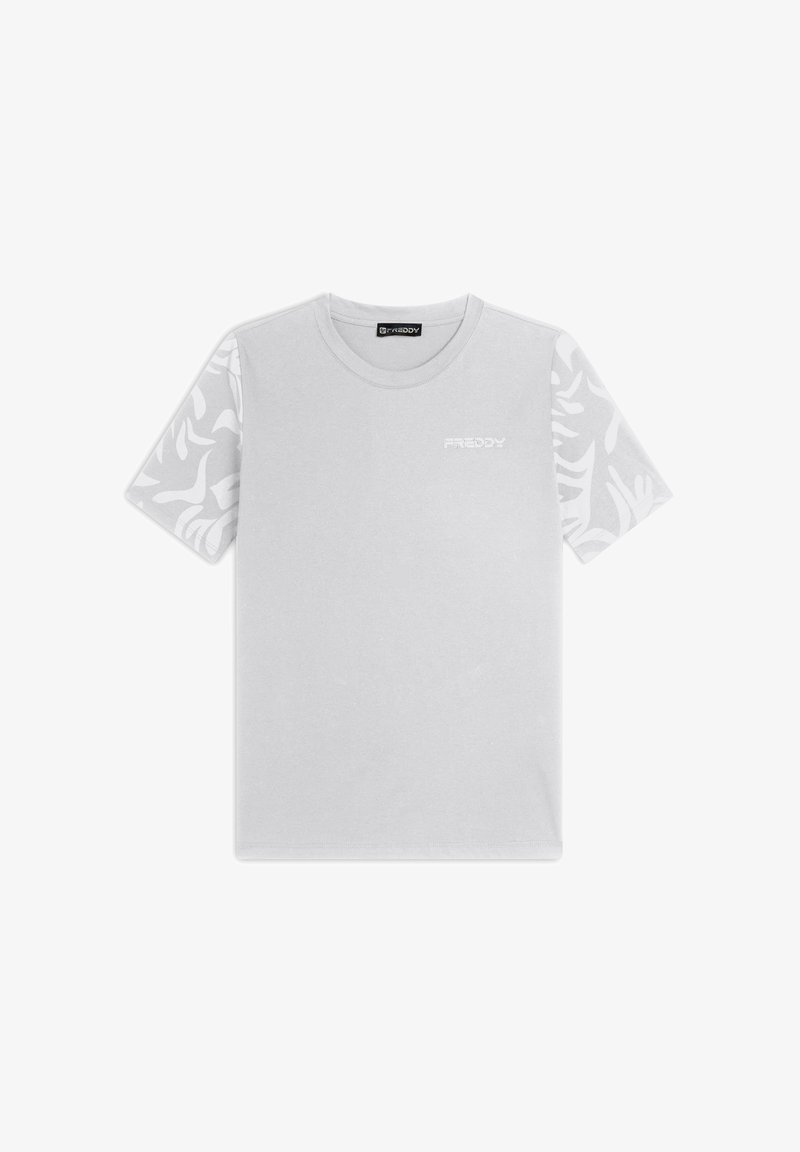 Freddy REGULAR FIT - T-shirt con stampa - white sand allover leaves w s