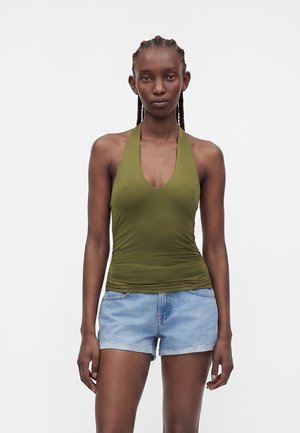 Pieces PCMELLY HALTERNECK - Débardeur - green