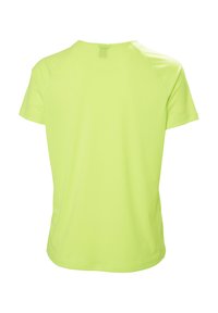 Limetkově zelené sportovní tričko vyrobené z lehkého materiálu, s krátkými rukávy a kulatým výstřihem. Texturovaný povrch, bez grafických detailů.