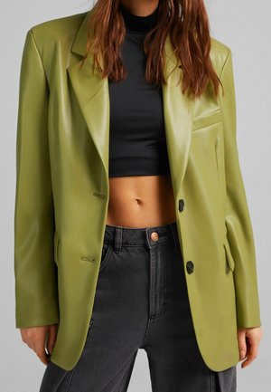 Faux leather jacket - khaki