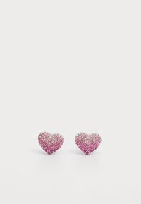 BALLOON HEART PAVE EARRINGS - Orecchini - silver-coloured/rose