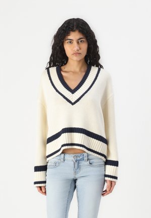 Gina Tricot Striktrøje - navy/white