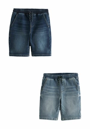 2 PACK-REGULAR FIT - Jeans Shorts - dark blue light blue