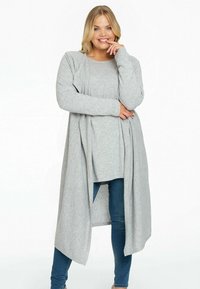 YOEK WITH A DRAPED FRONT - Vest - light grey