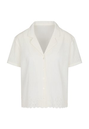 Hunkemöller, HUNKEMÖLLER JACKET SCALLOP - Haut de pyjama - white