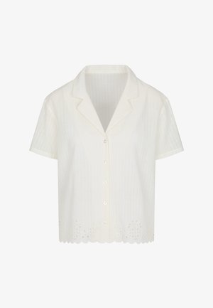 Hunkemöller, HUNKEMÖLLER JACKET SCALLOP - Pyjama top - white