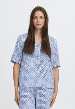 b.young, BYMMJOELLA VNECK TOP 4 - Camicetta - medieval blue medallion