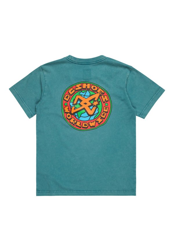 SPINNER SHORT SLEEVES - Print T-shirt - btgw deep teal acid wash3