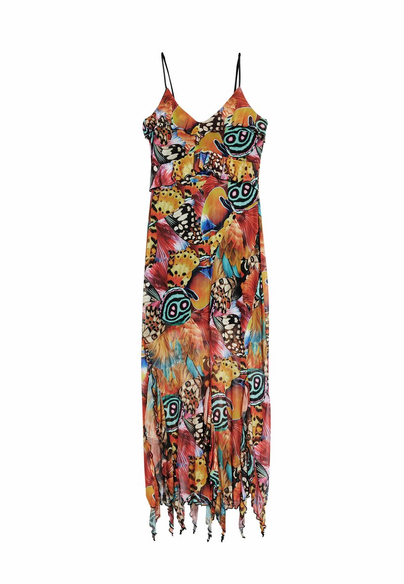 Robe Desigual En Voile Multicolore - Taille 38, Style Évasé Genou