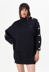 Pinko MUESLI MAXI MAGLIA FELPA CON BOTTONI IN METALLO - Dnevna haljina - blu tenebra