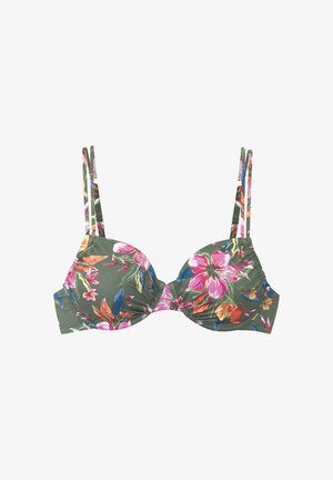 LASCANA, LASCANA BÜGEL-BIKINI-TOP - Bikini-Top - oliv bedruckt