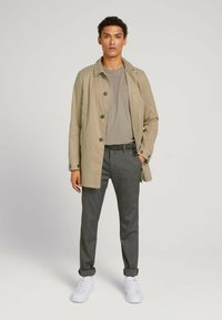 TOM TAILOR DENIM MELANGE WITH BELT - Chino - black white herringbone weave