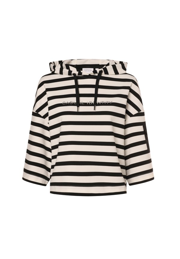 Kapuzenpullover - ecru schwarz