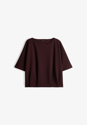 OPUS, CROPPED O-SHAPE - T-Shirt basic - cherry jam