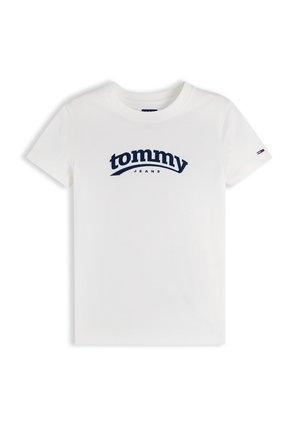 Tommy Jeans, SLIM LOGO TEE - Μπλουζάκι με στάμπα - ecru
