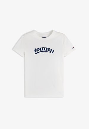 Tommy Jeans, SLIM LOGO TEE - Тениска с щампа - ecru