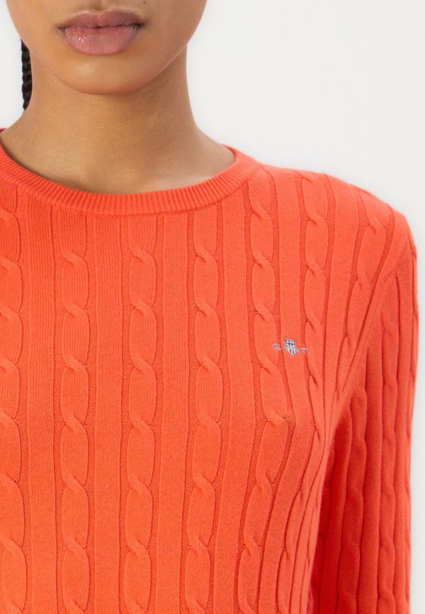 CABLE C NECK - Jumper - orange rot3