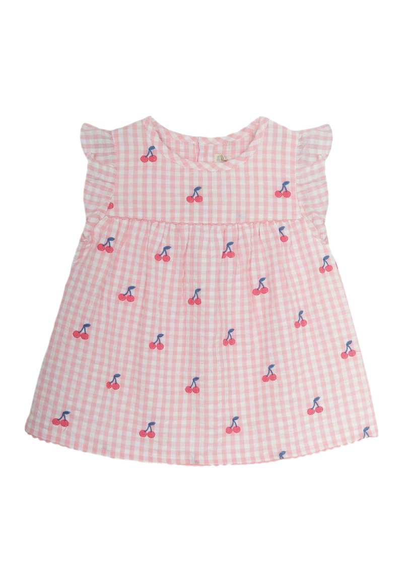 JoJo Maman Bébé CHERRY EMBROIDERED PRETTY-REGULAR FIT - Blúzka - pink