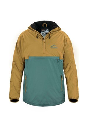 Wasserdichter Windbreaker Schlupfjacke Anorak mit Fleecefutter - Regenjacke / wasserabweisende Jacke - gelb grün