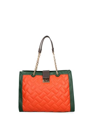 SHOPPER - Shopping bag - dark green and red
