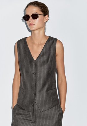 Massimo Dutti PINSTRIPE - Veste sans manches - brown